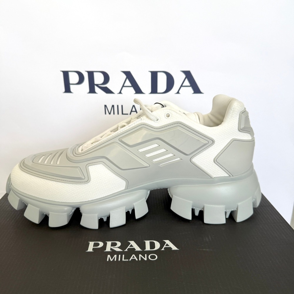 Prada 2EG293 Men's Cloudbust Thunder Sneakers White Trainers Luxury Shoes UK 11 - Picture 2 of 2